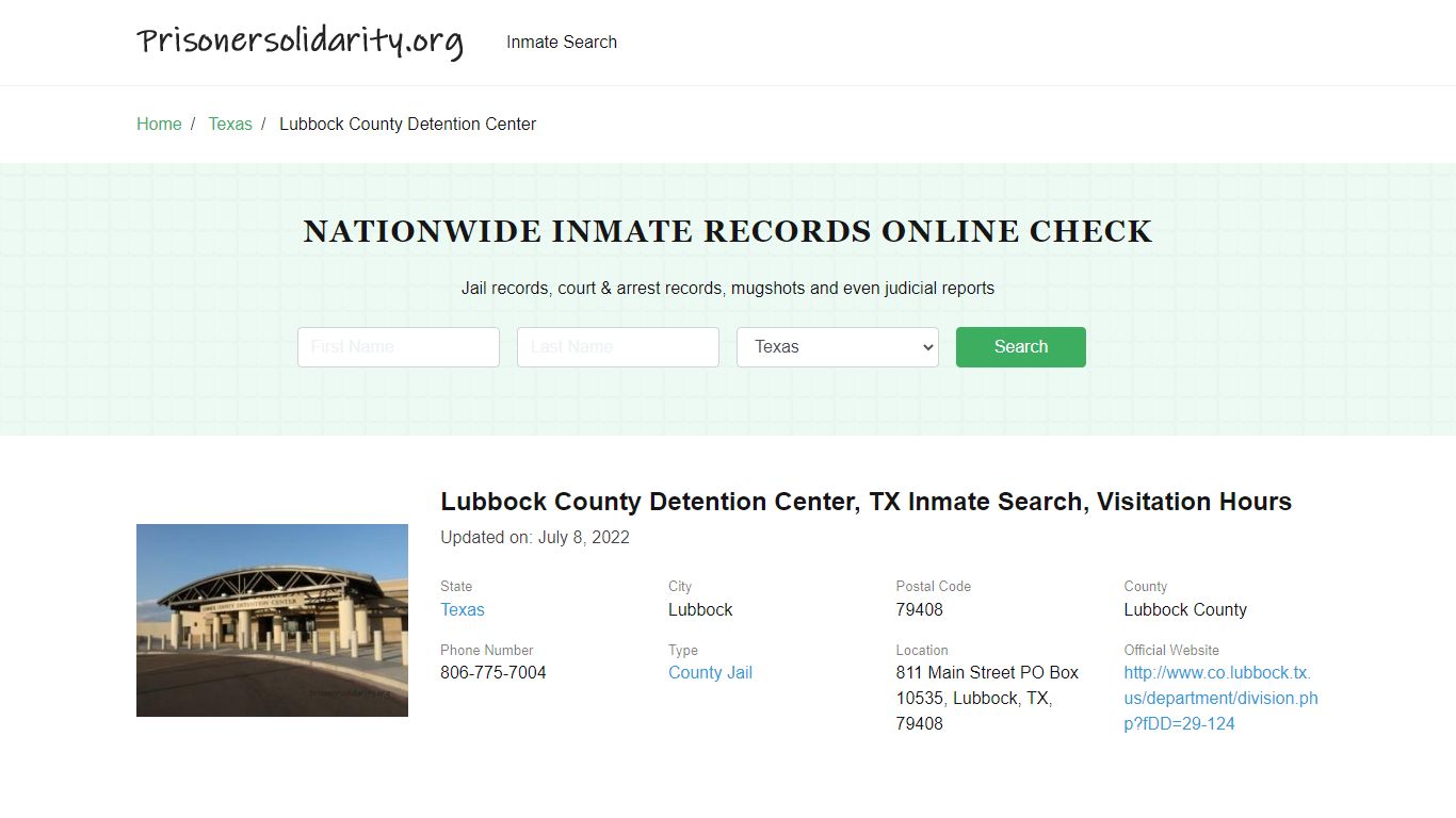 Lubbock County Detention Center - prisonersolidarity.org