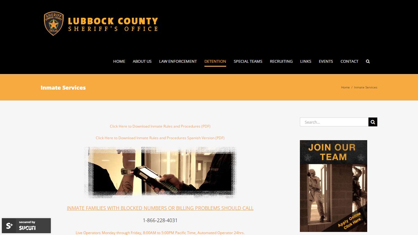 Inmate Services – Lubbock County Sheriff's Office | Few are called, but ...